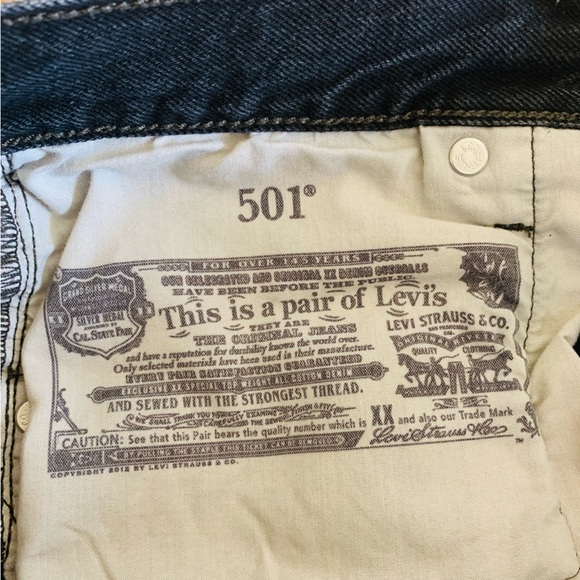 Levis 501 black denim cut off shorts size 29 - Picture 4 of 8